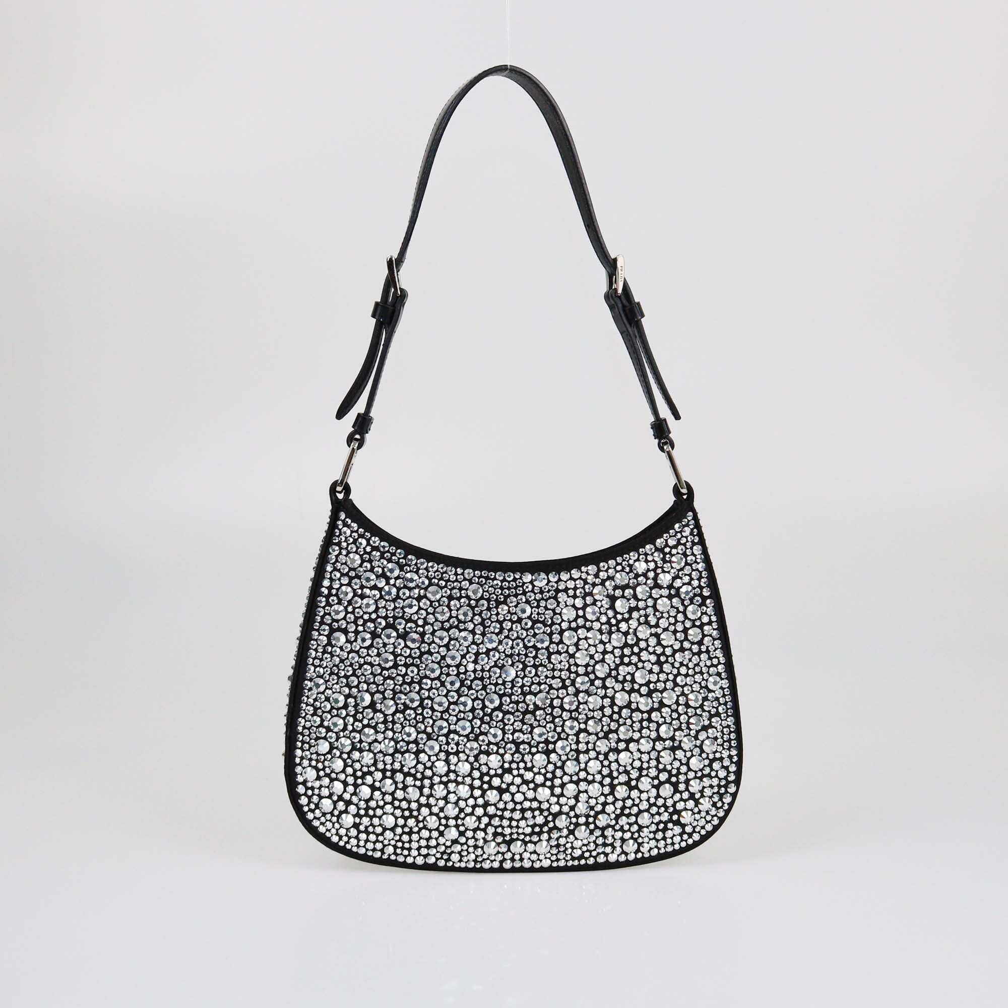 Prada Metal Crystal Cleo Hobo Womens Prada 