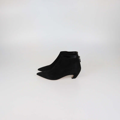 Christian Dior Black Suede Pointed Toe Booties