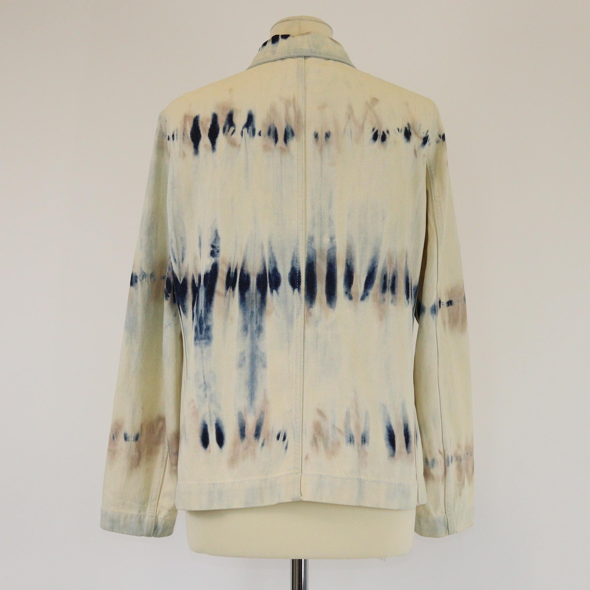 Christian Dior Cream/Blue Tie-Dye Jacket Womens Christian Dior 