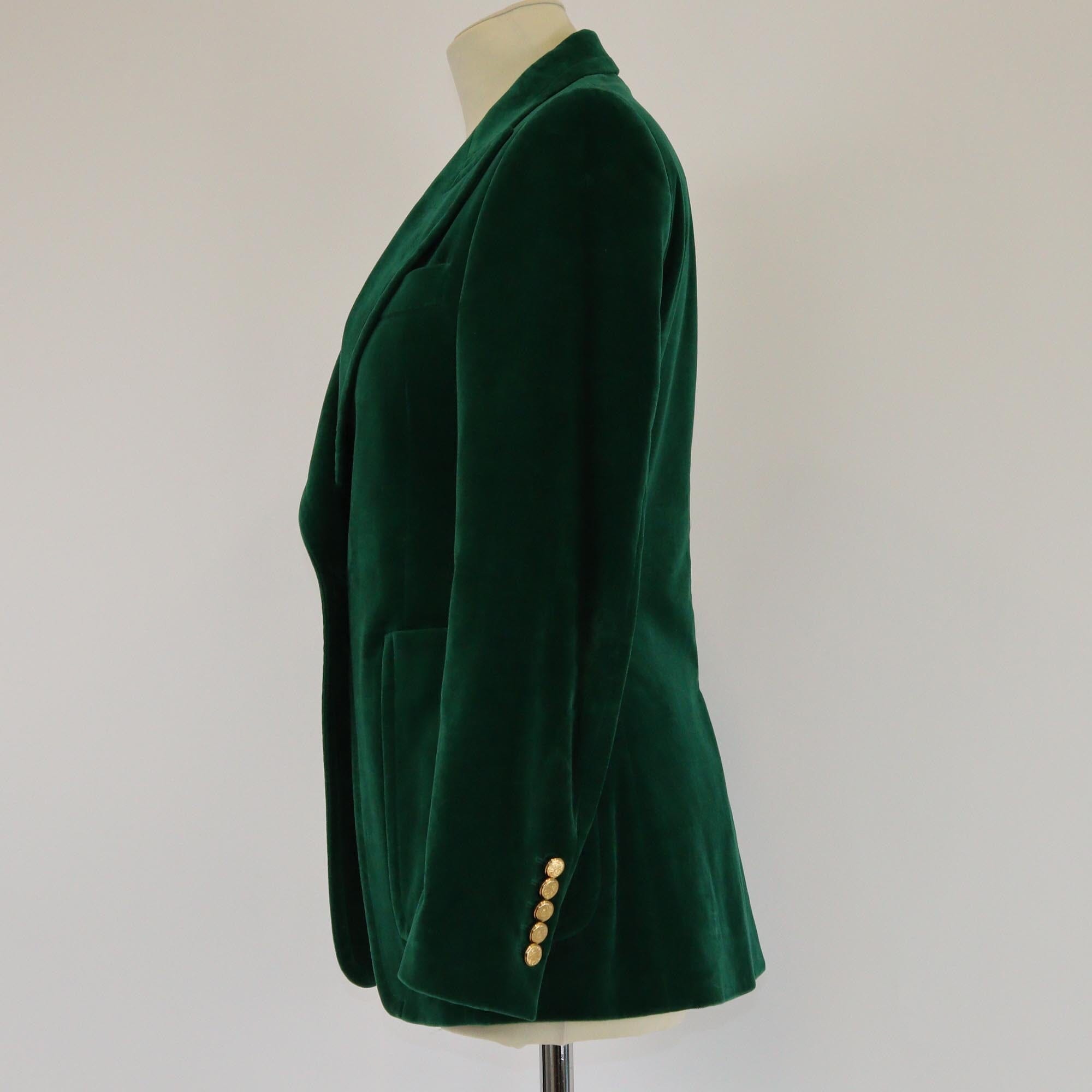 Gucci Green Velvet Single Breasted Blazer Womens Gucci 