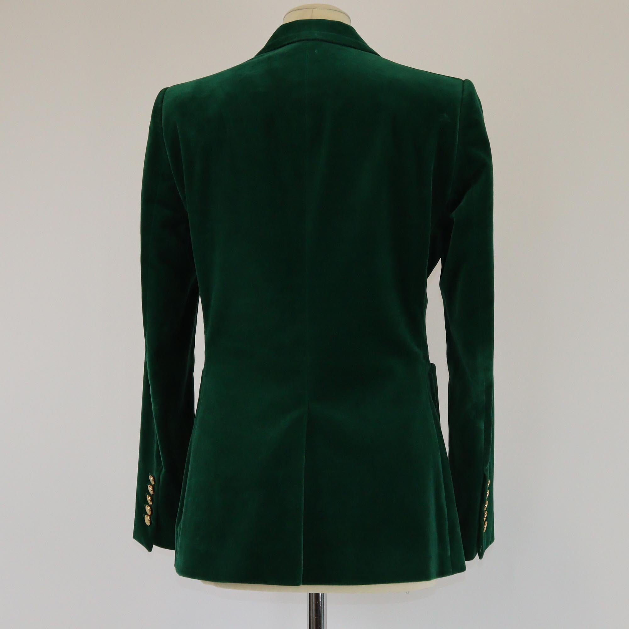Gucci Green Velvet Single Breasted Blazer Womens Gucci 