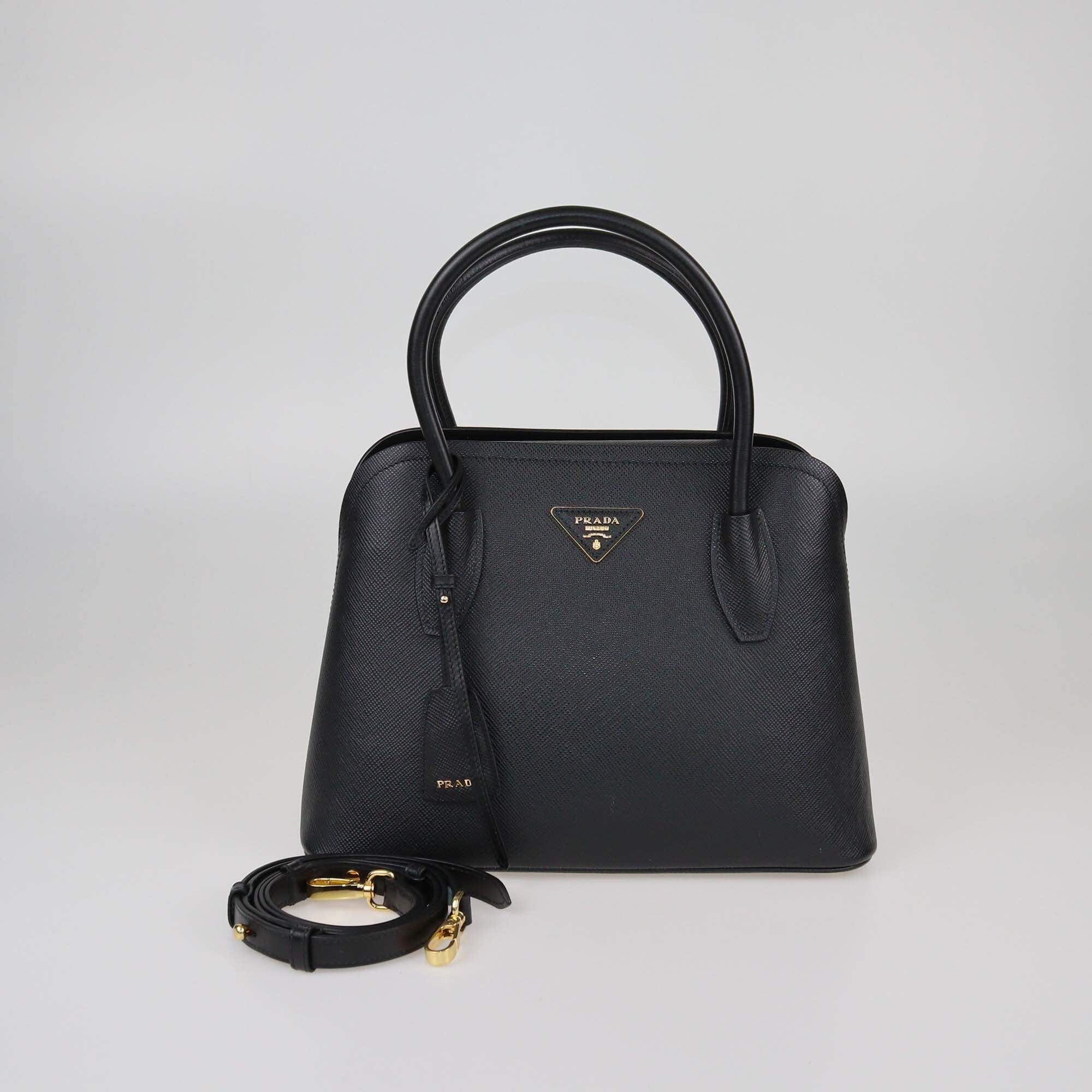 Prada Black Matinee Saffiano Cuir Leather Tote Bag Womens Prada 