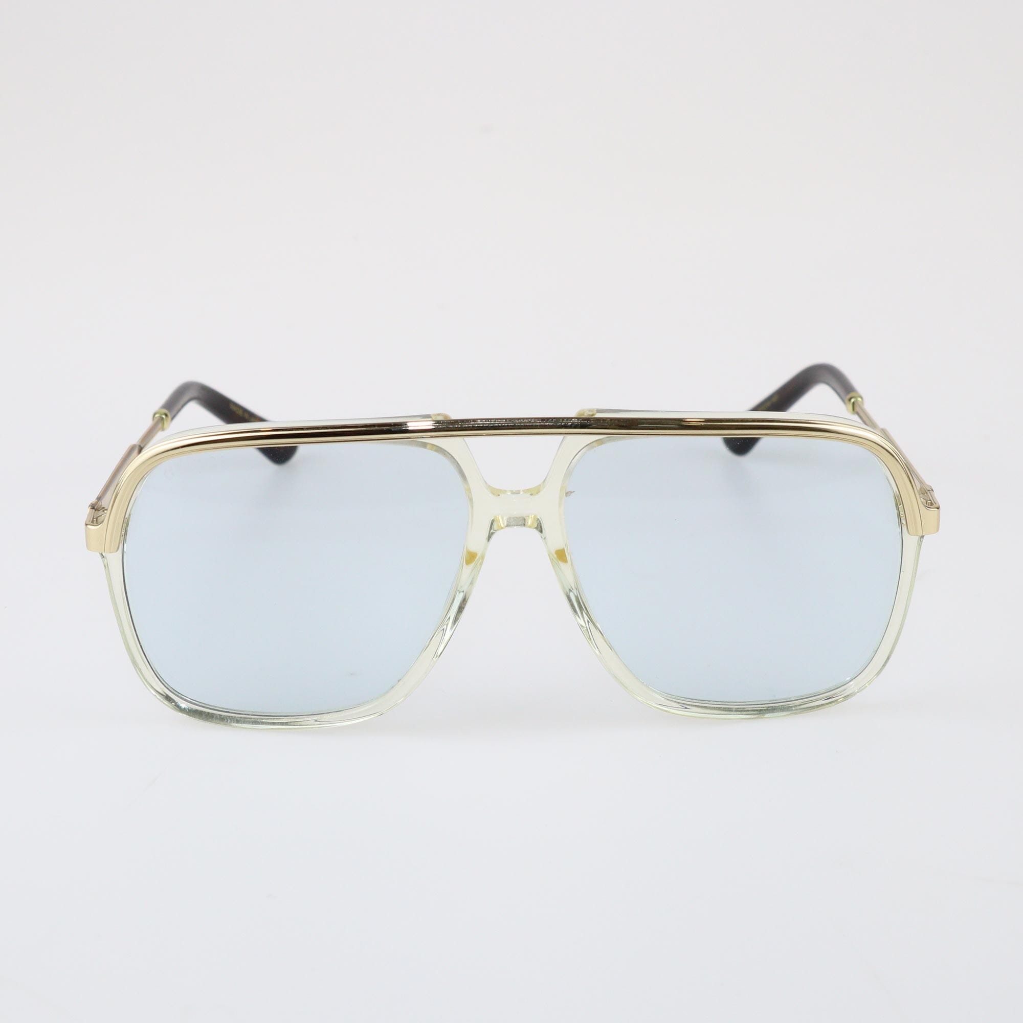 Gucci Gold/Blue GG0200S Pilot Sunglasses Accessories Gucci 