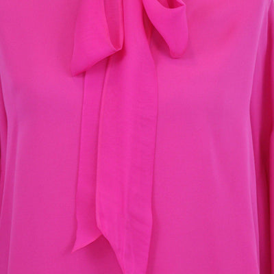 Valentino Fuchsia Silk Tie Neck Tunic Top