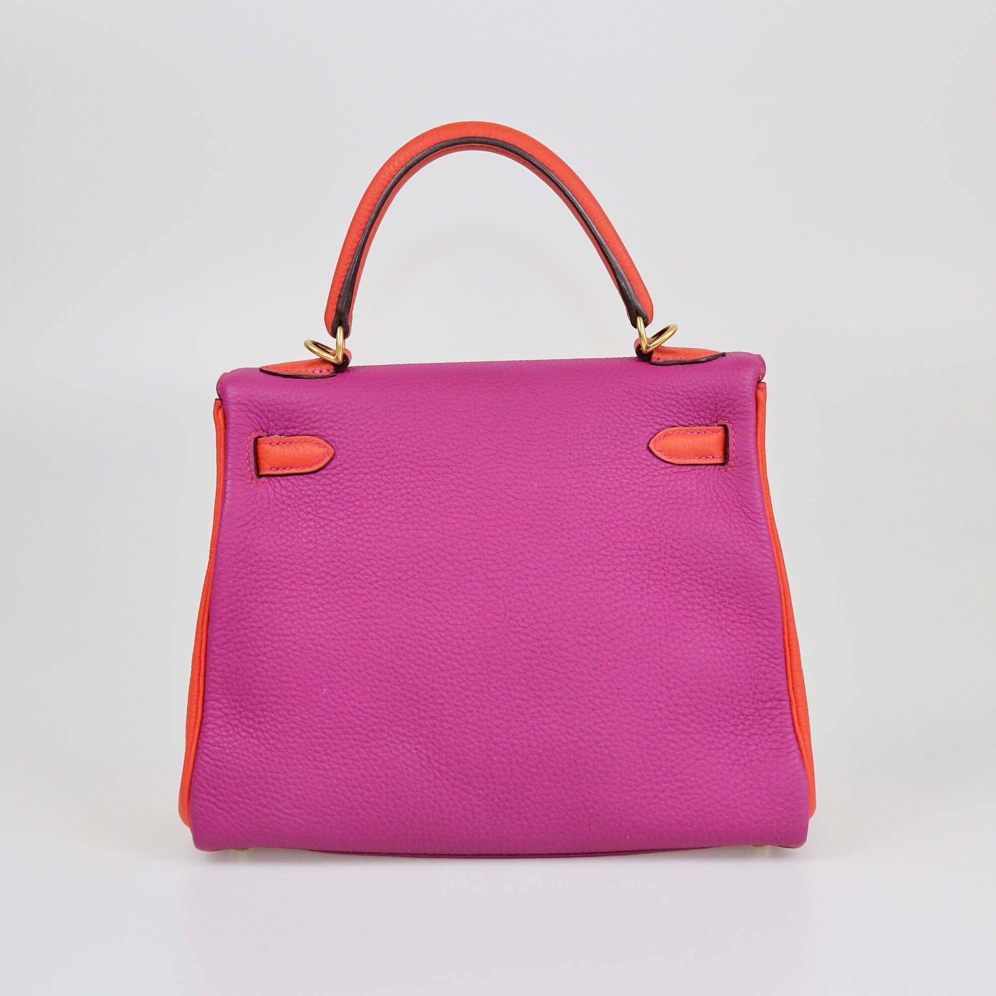 Hermes Magnolia/Boungainvillea Togo Brushed Gold Special Order Kelly Retourne 25 Womens Hermes 