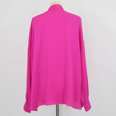 Valentino Fuchsia Silk Tie Neck Tunic Top