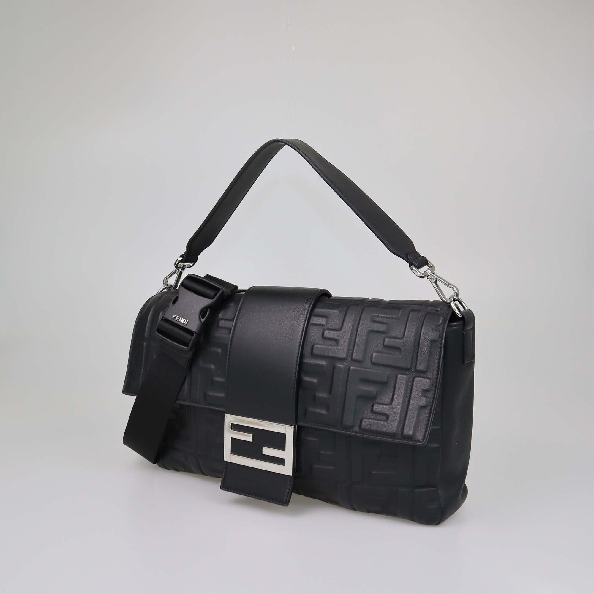 Fendi Black FF Baguette Convertible Bag Womens Fendi 