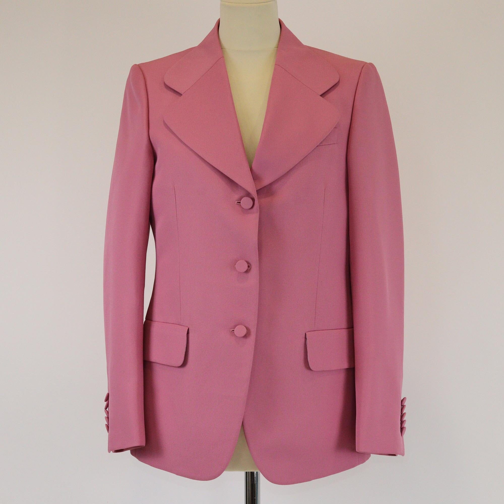 Gucci Pink Single Breasted Long Sleeve Blazer Womens Gucci 