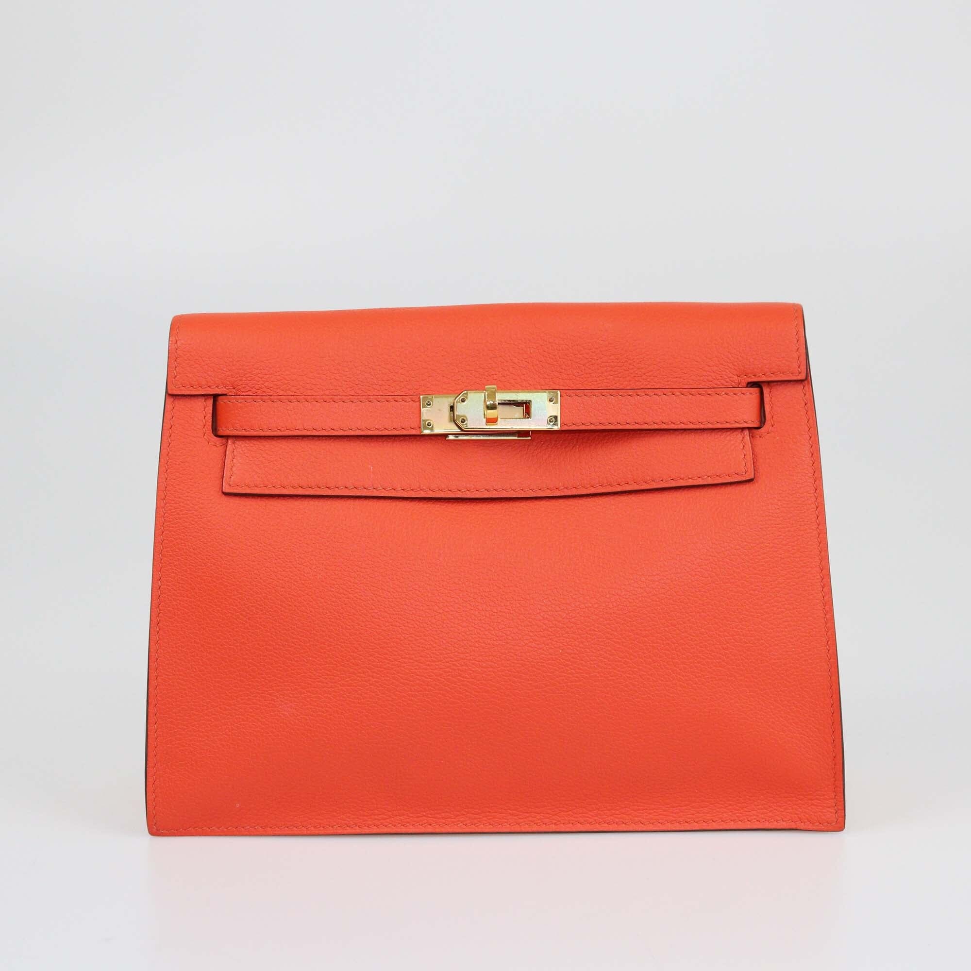 Hermes Orange Poppy Evercolor Kelly Danse II Bag Womens Hermes 