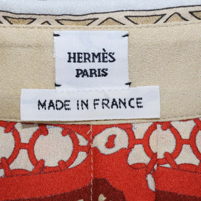 Hermes Multicolor Silk Eperon d'Or Bandana Print Shirt