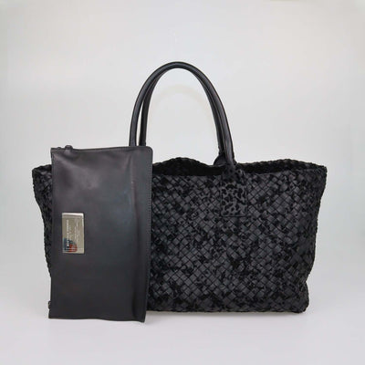 Bottega Veneta Black Intrecciato Leather Medium Limited Edition 312/500 Cabat Tote