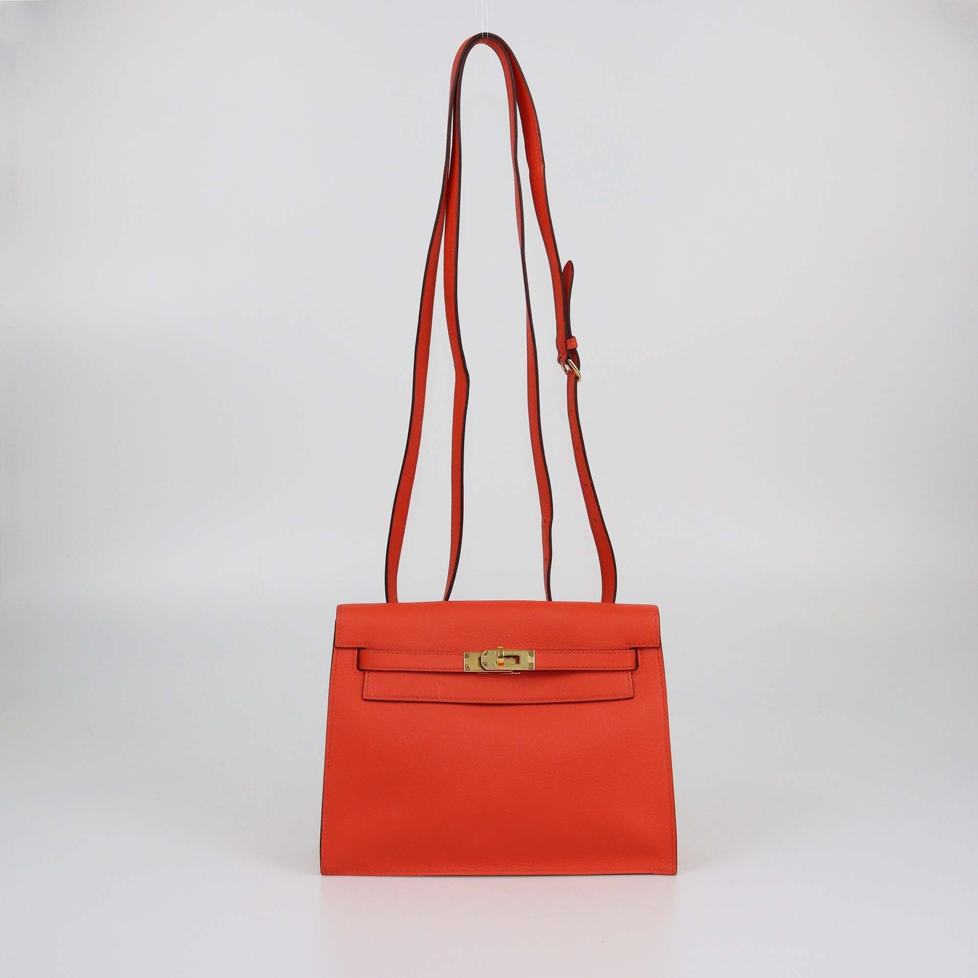 Hermes Orange Poppy Evercolor Kelly Danse II Bag Womens Hermes 