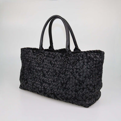 Bottega Veneta Black Intrecciato Leather Medium Limited Edition 312/500 Cabat Tote