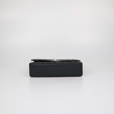 Chanel Black Quilted Caviar Leather Medium Classic Double Flap Bag