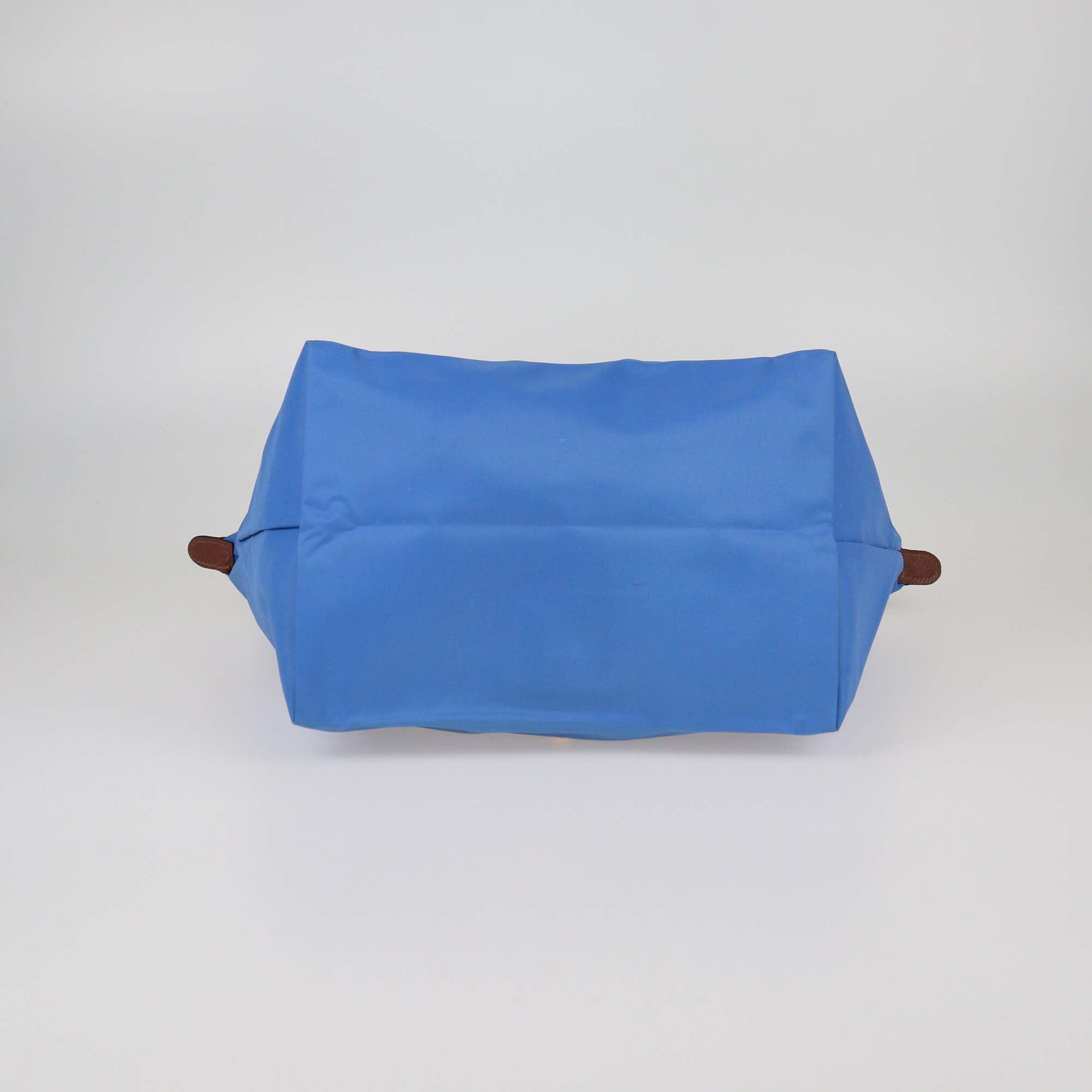 Longchamp Blue Nylon Medium Le Pliage Tote Womens Long Champ 