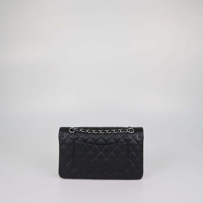 Chanel Black Quilted Caviar Leather Medium Classic Double Flap Bag