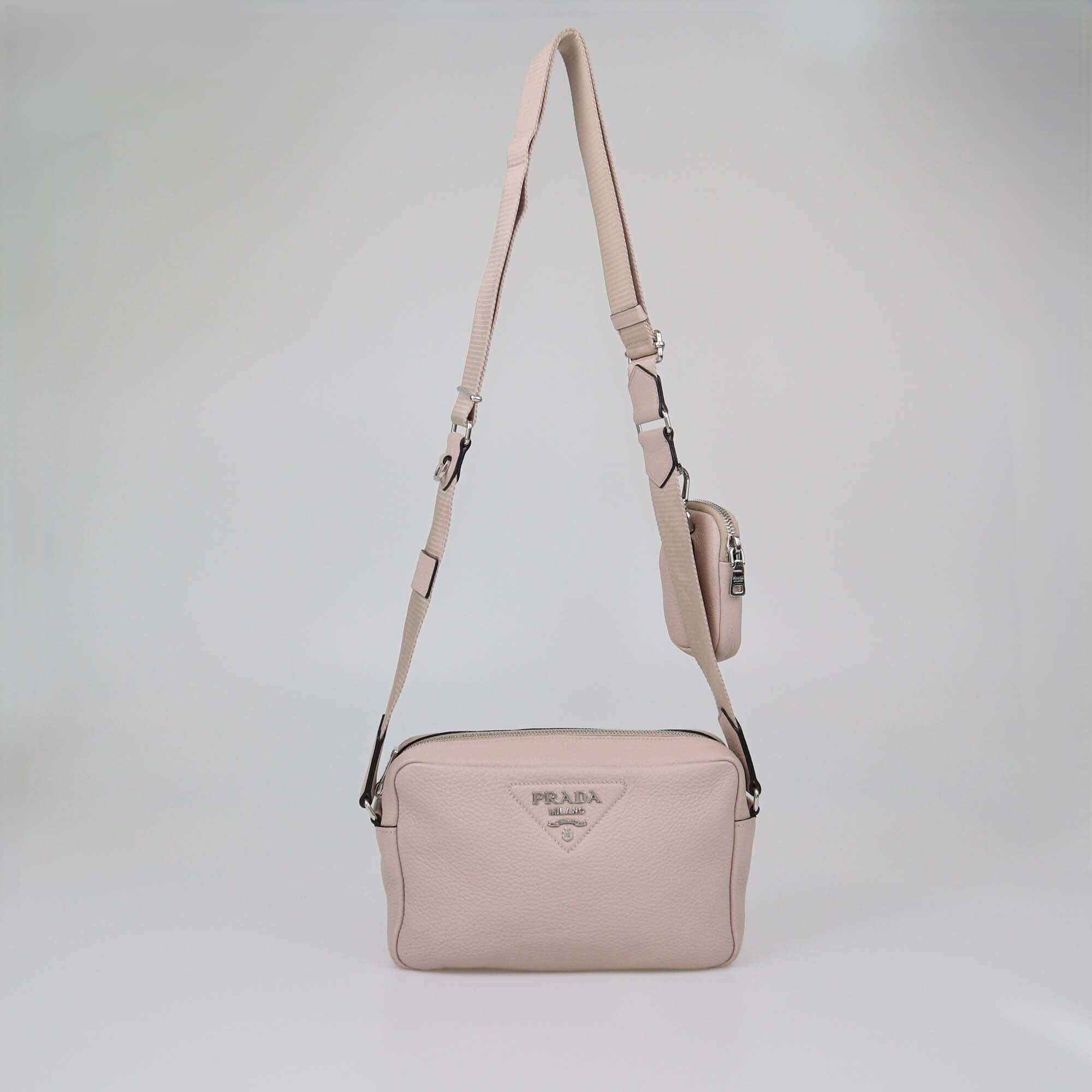 Prada Beige Vitello Daino Messenger Bag Womens Prada 