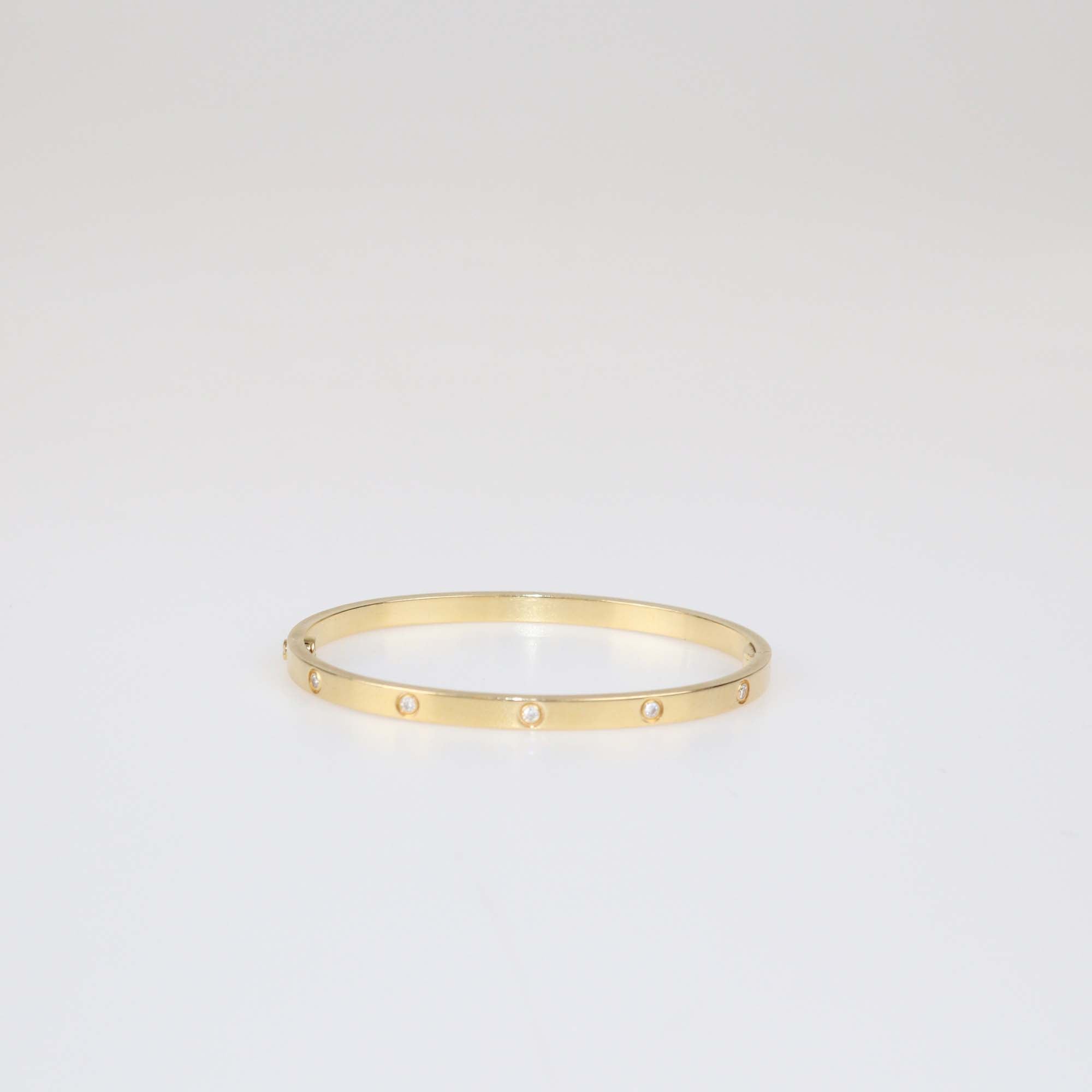 Cartier 18k Yellow Gold Diamond Love Bangle Bracelet SM Size 16