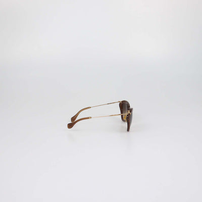 Miu Miu Brown Gradient Glitter Frame Butterfly Sunglasses
