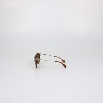 Miu Miu Brown Gradient Glitter Frame Butterfly Sunglasses