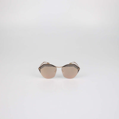 Bvlgari Metallic/Silver Mirrored Rimless Sunglasses
