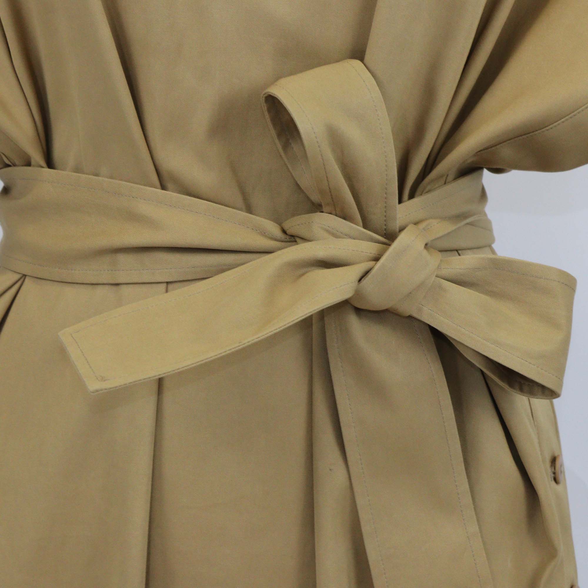 Sa Su Phi Khaki Cotton Button Up Belted Maxi Dress