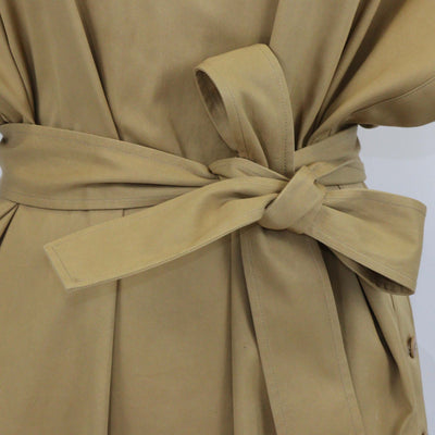 Sa Su Phi Khaki Cotton Button Up Belted Maxi Dress