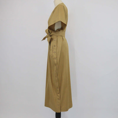 Sa Su Phi Khaki Cotton Button Up Belted Maxi Dress
