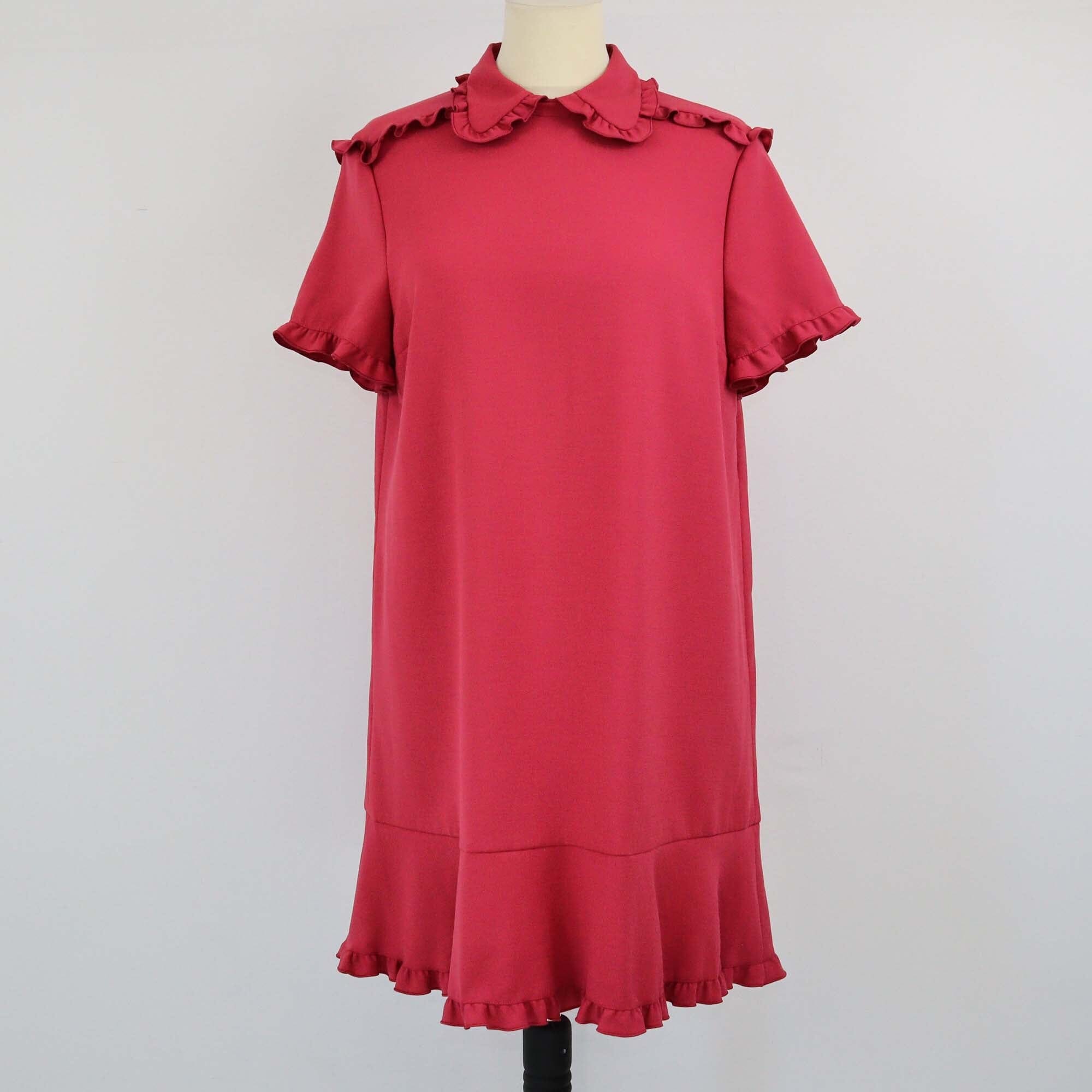 Red Valentino Red Flare Trim Mini Dress Womens Red Valentino 