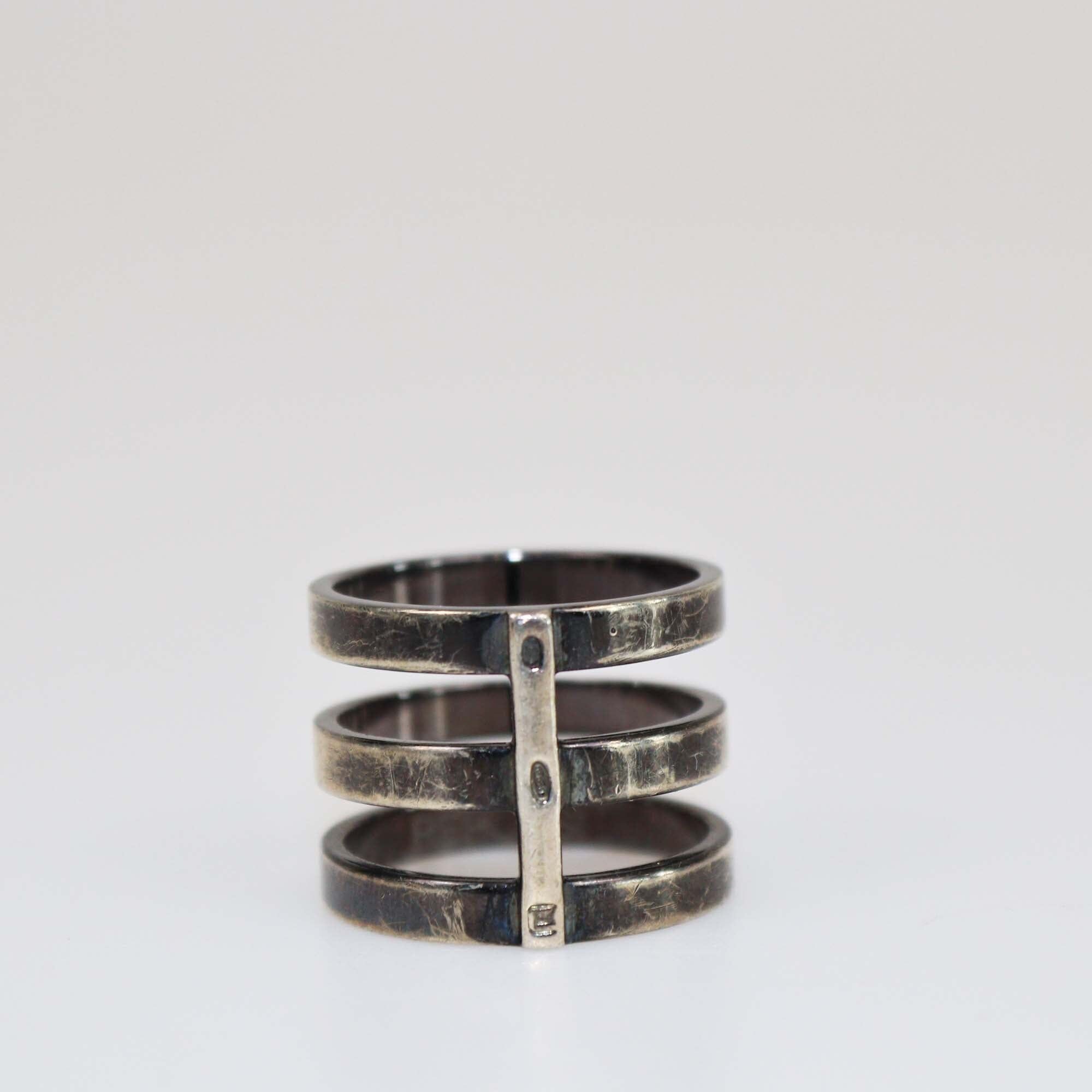 Repossi Sterling Silver Berbere Module 3 Row Band Ring Size 53/ US 6 1/4 Womens Repossi 