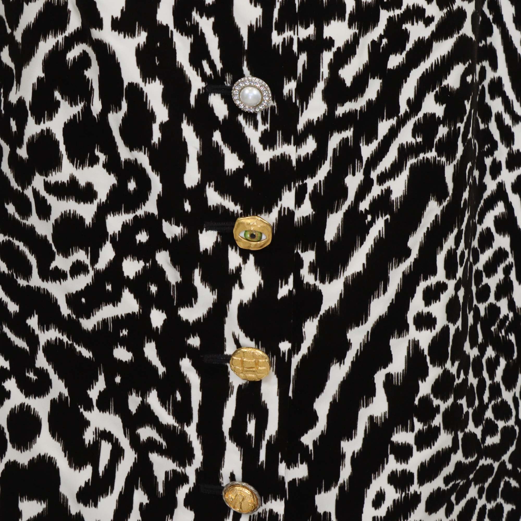 Schiaparelli Black/White Viscose Pencil Long Skirt