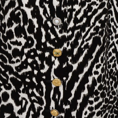 Schiaparelli Black/White Viscose Pencil Long Skirt