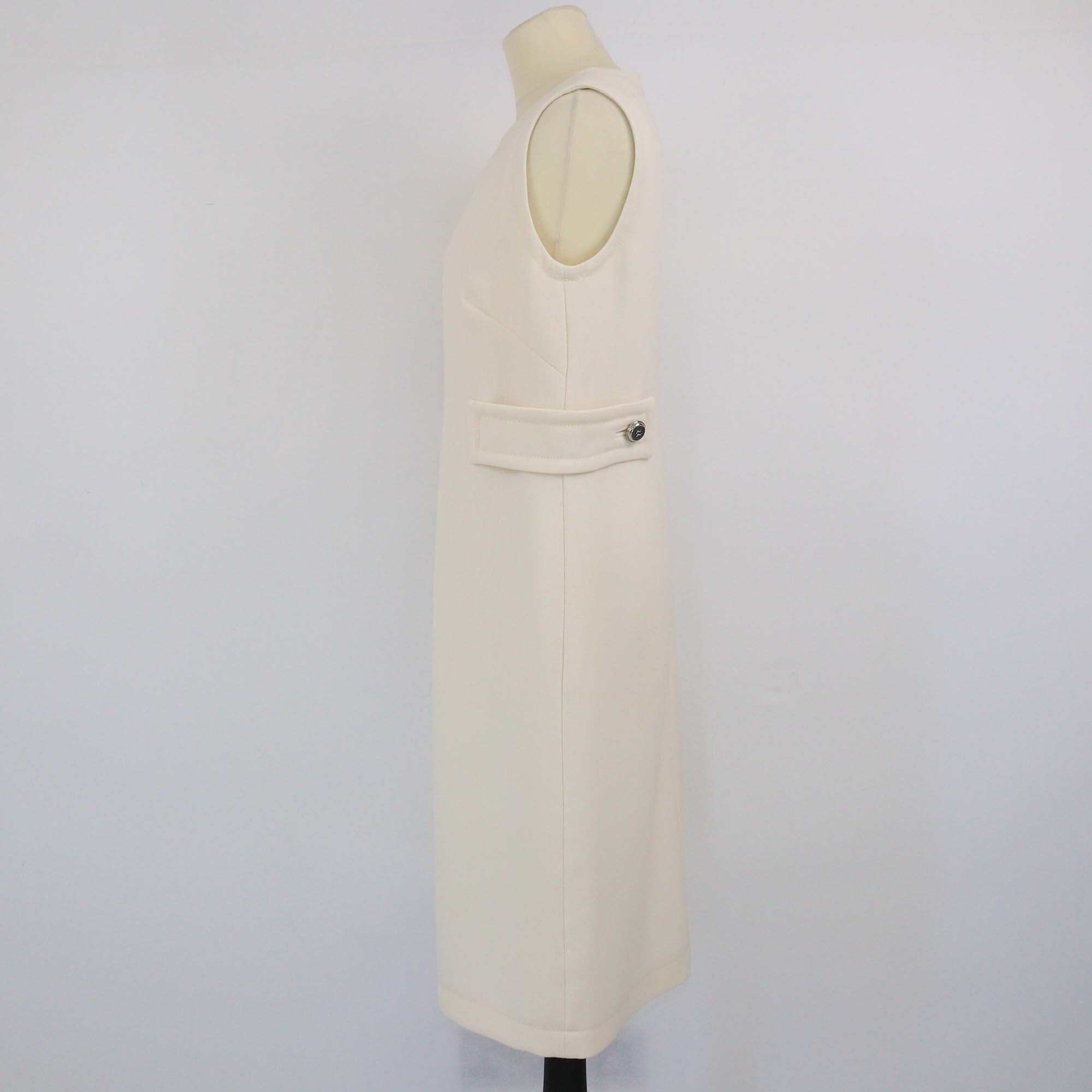 Prada Cream Sleeveless Knee Length Dress Womens Prada 