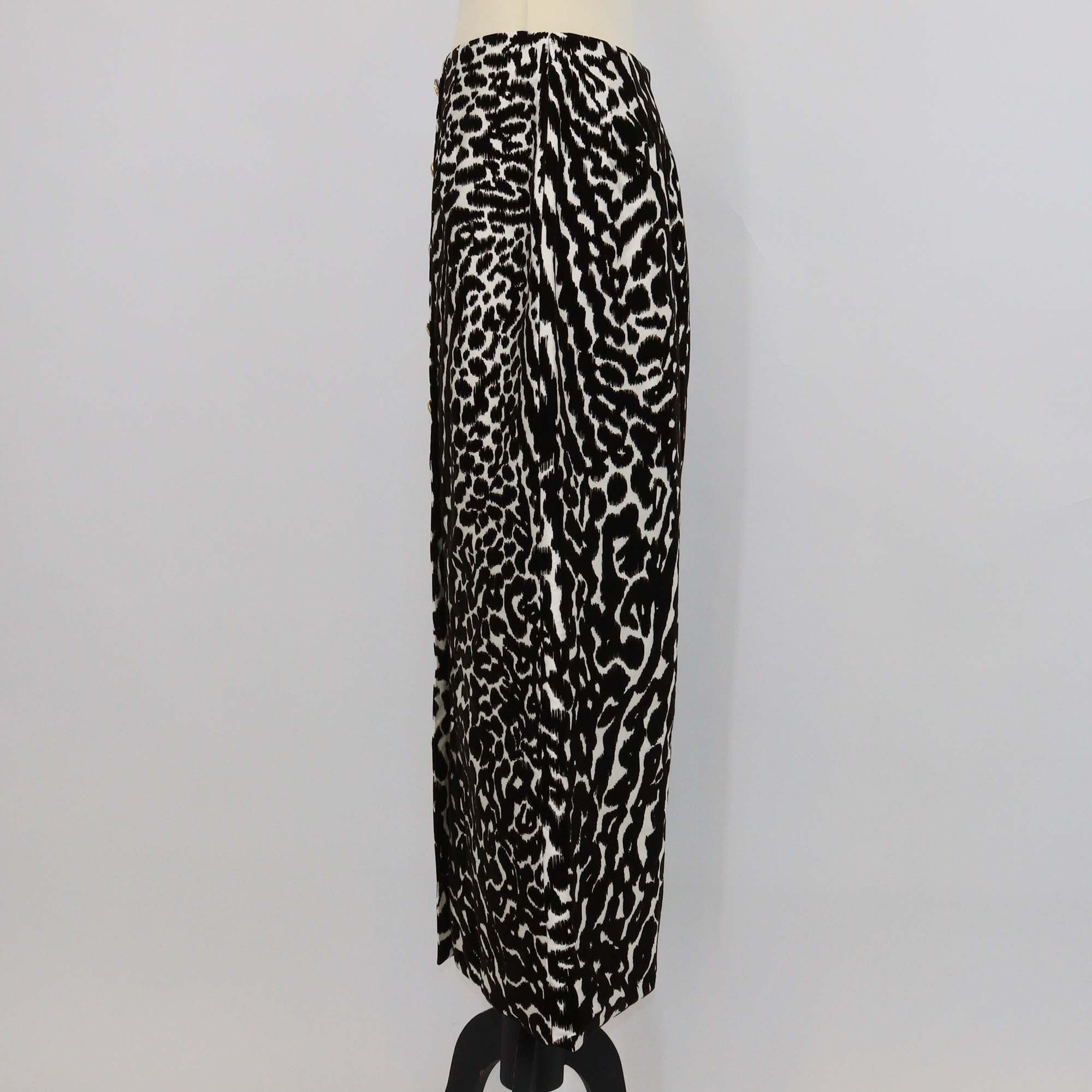 Schiaparelli Black/White Viscose Pencil Long Skirt
