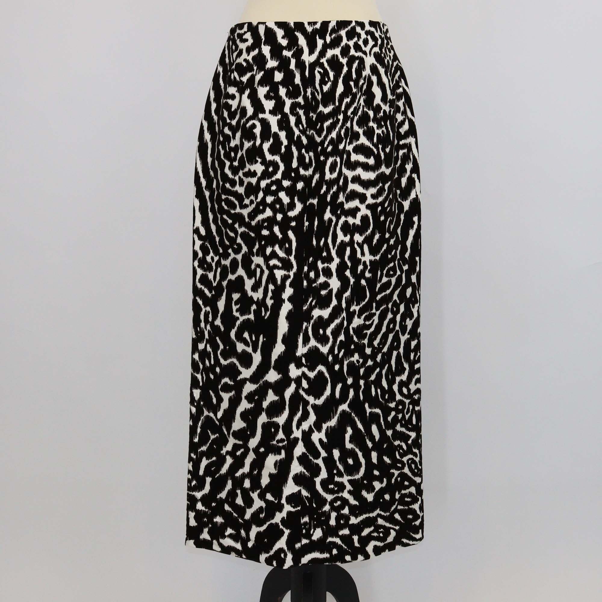 Schiaparelli Black/White Viscose Pencil Long Skirt
