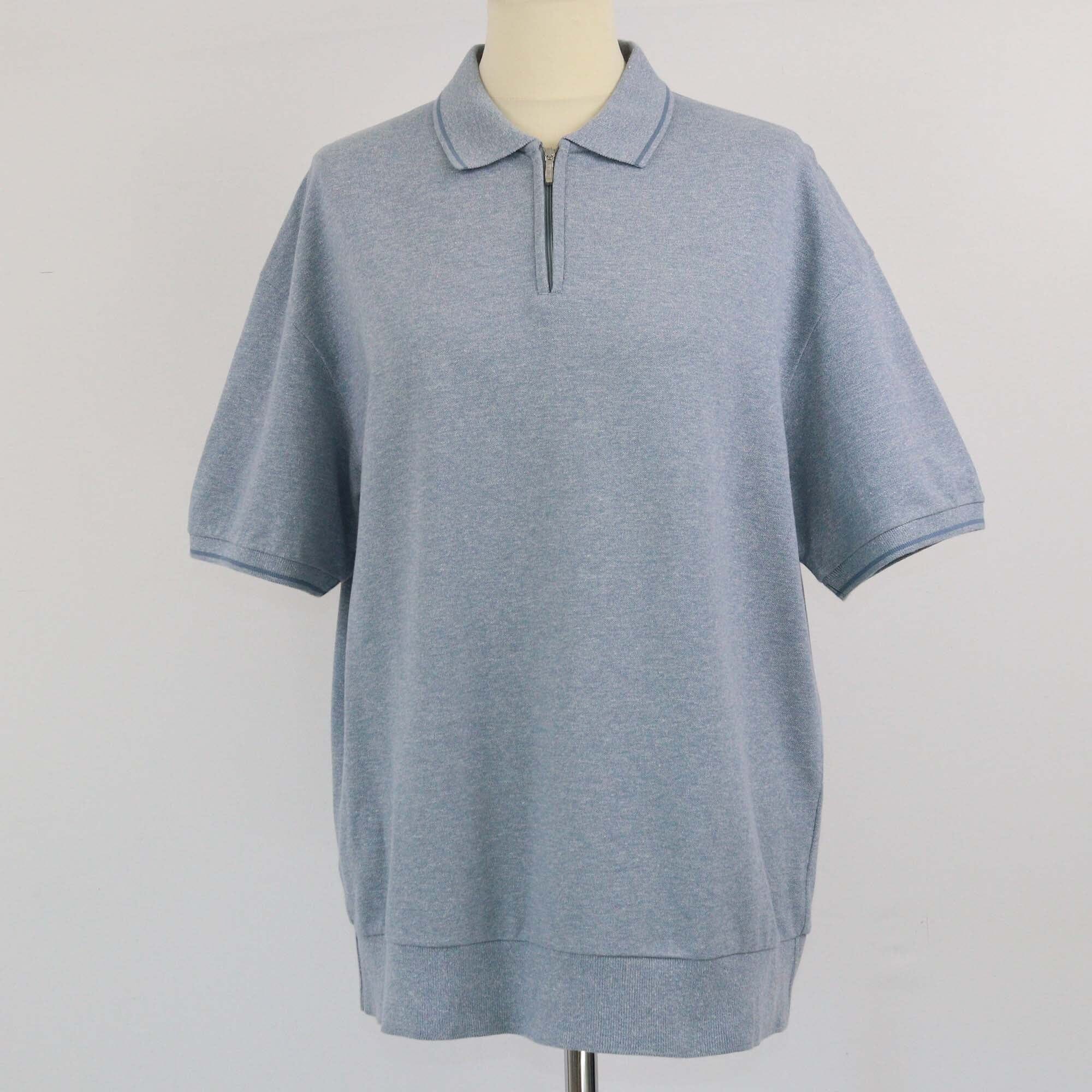 Loro Piana Blue Zip Regatta Polo T Shirt Womens Loro Piana 