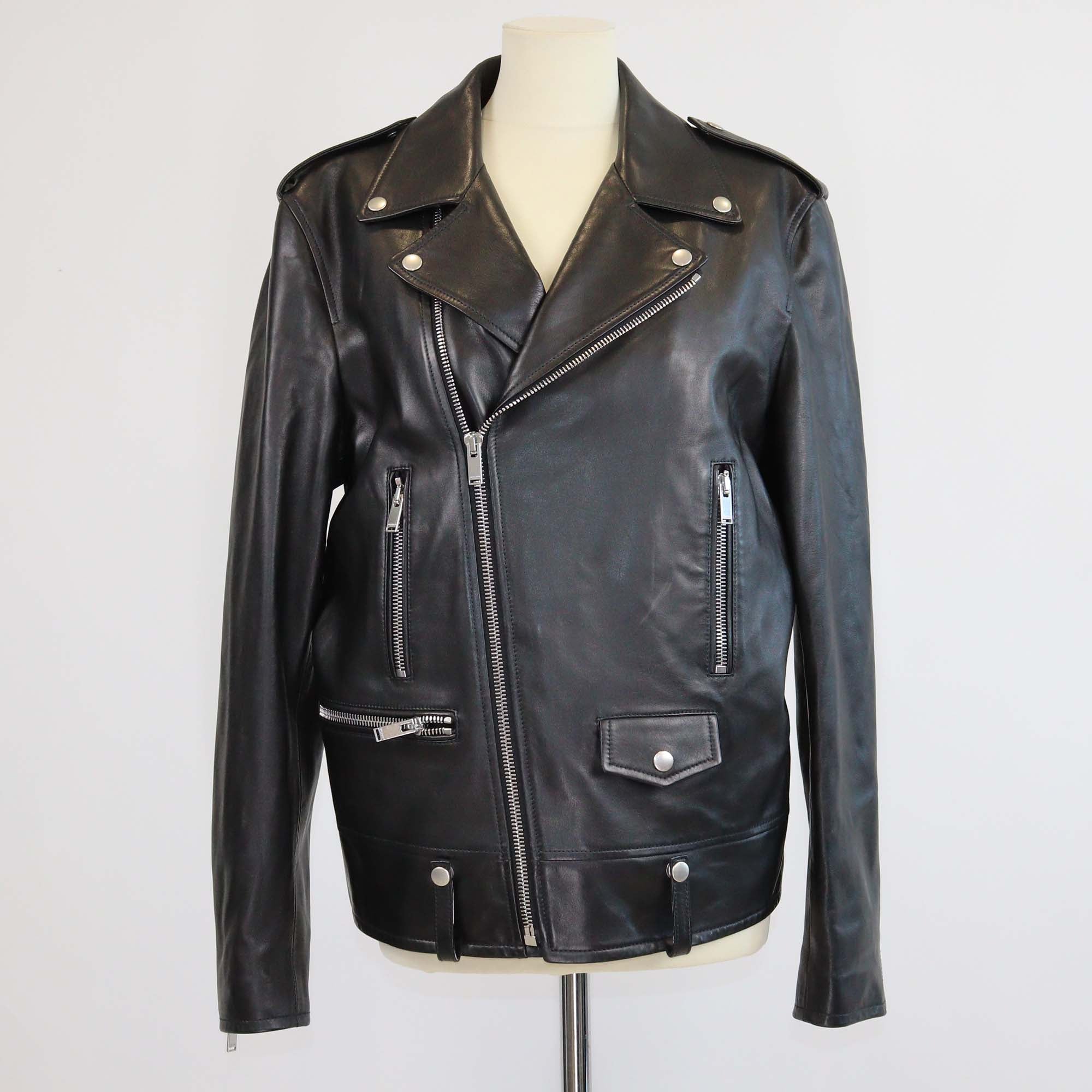 Saint Laurent Black Leather Classic Biker Jacket
