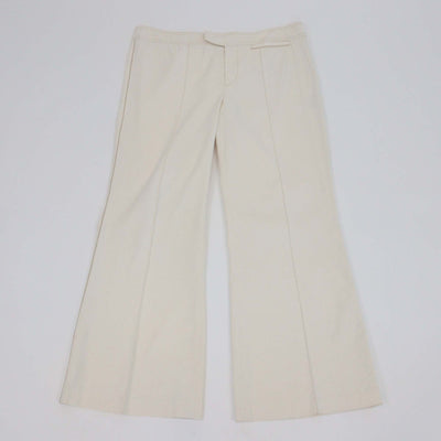 Isabel Marant Cream Blend Cotton Wide Leg Pants