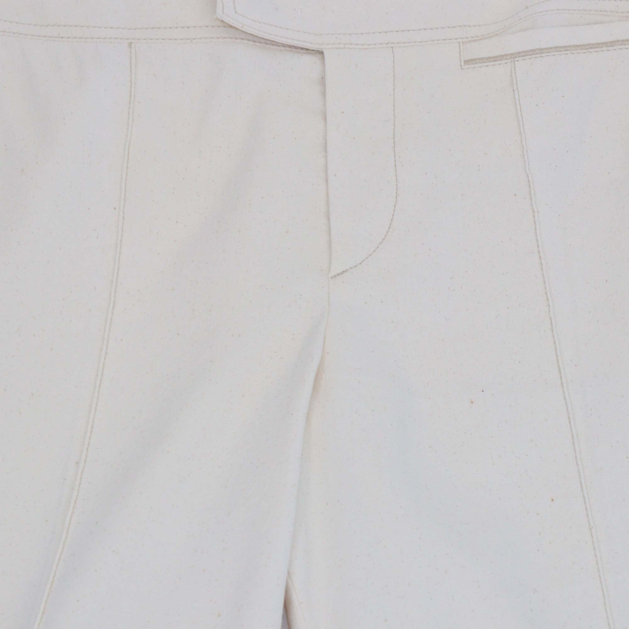 Isabel Marant Cream Blend Cotton Wide Leg Pants