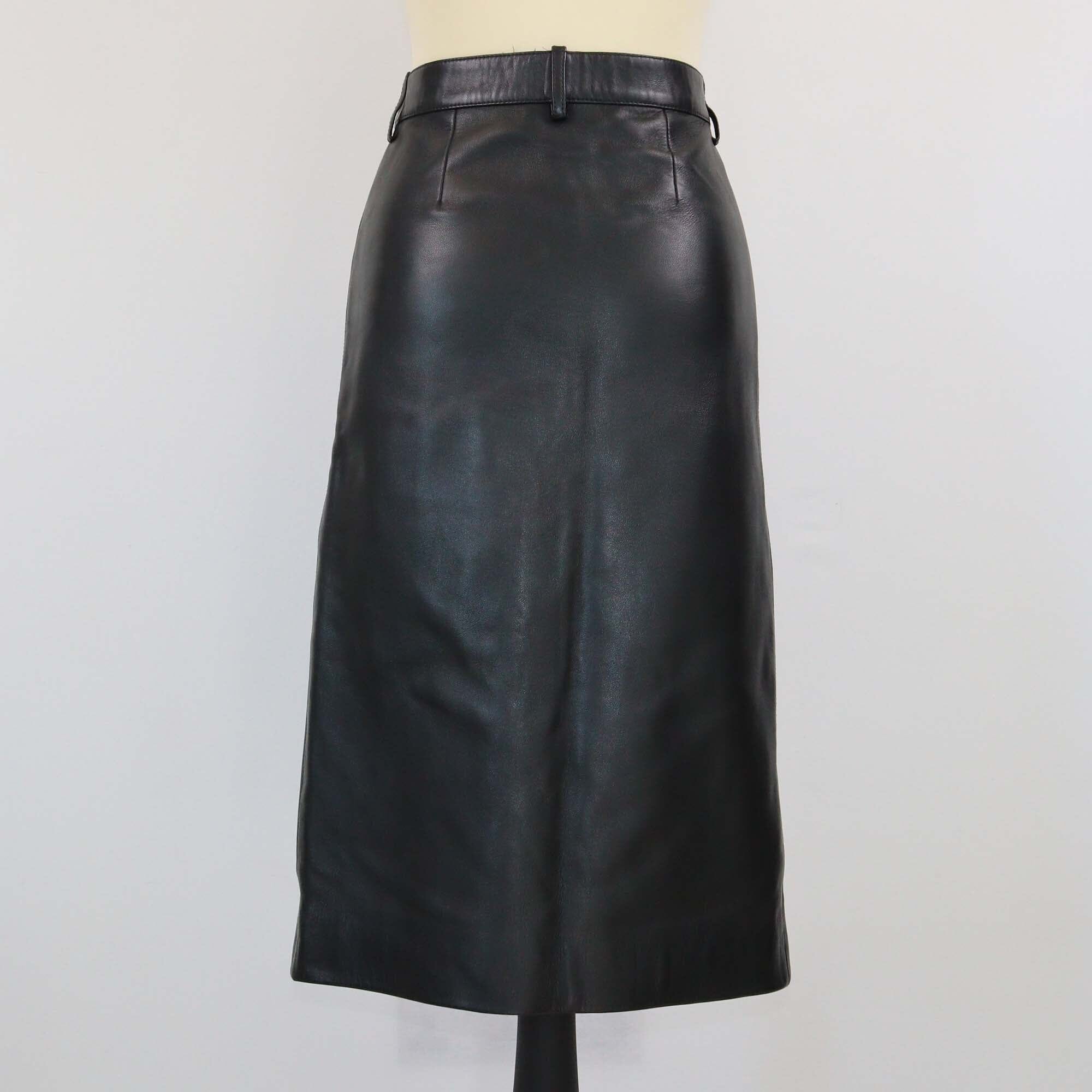 Balenciaga Black Button Front Midi Skirt Womens Balenciaga 