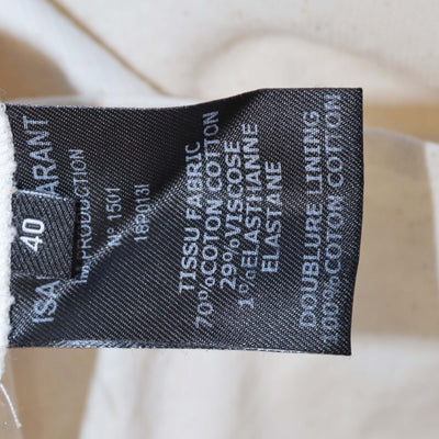 Isabel Marant Cream Blend Cotton Wide Leg Pants
