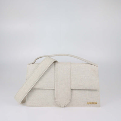 Jacquemus Beige Canvas Le Bambinou Top Handle Bag
