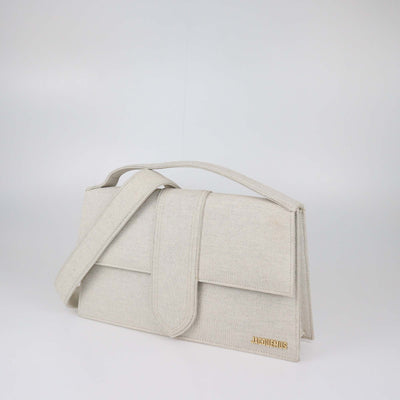 Jacquemus Beige Canvas Le Bambinou Top Handle Bag