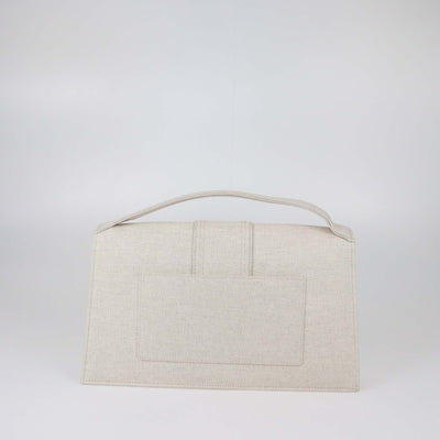 Jacquemus Beige Canvas Le Bambinou Top Handle Bag