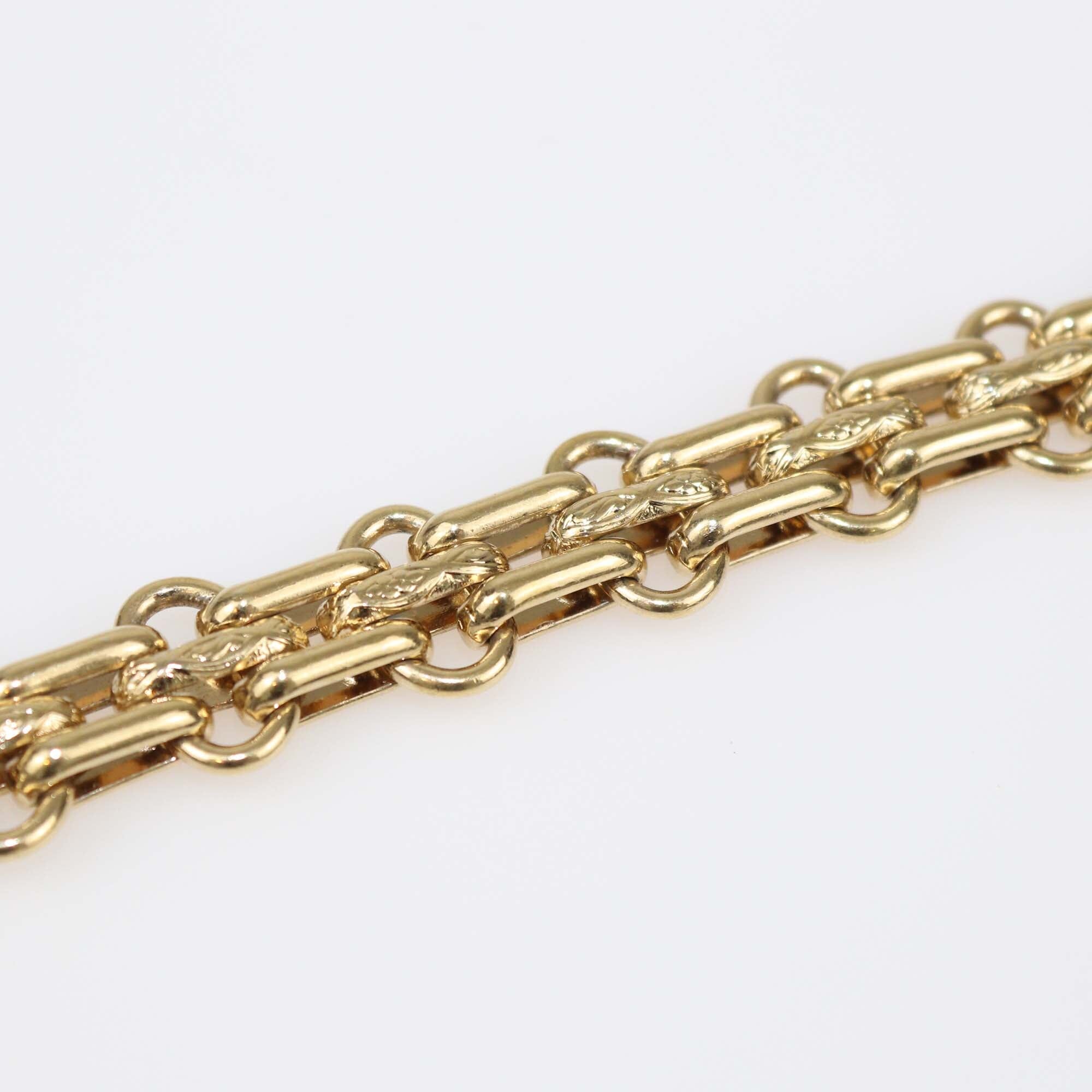 Chanel Gold Tone CC Turnlock Chain Link Bracelet Womens Chanel 
