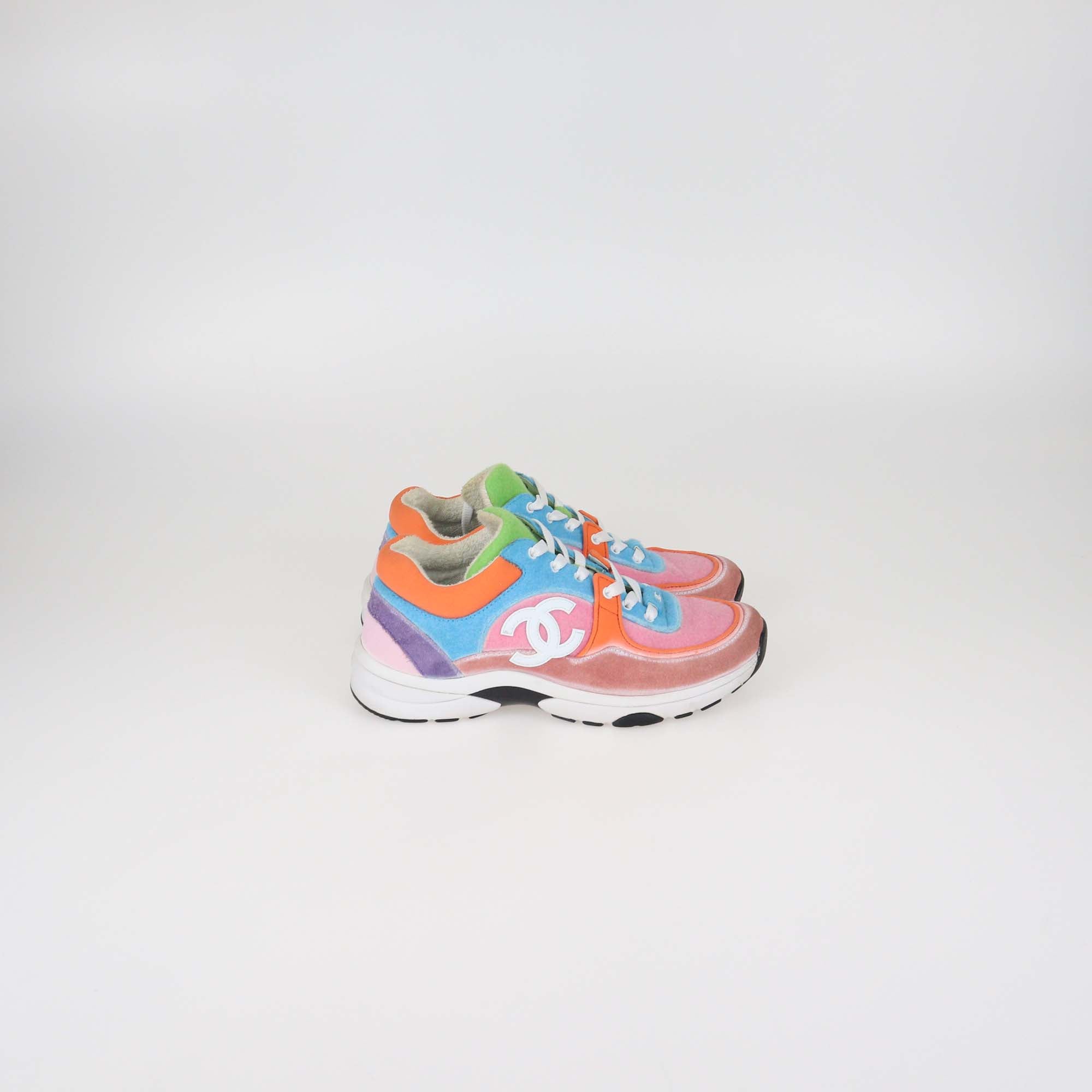 Chanel Multicolor Felt and Suede Trainer Low Top Sneaker
