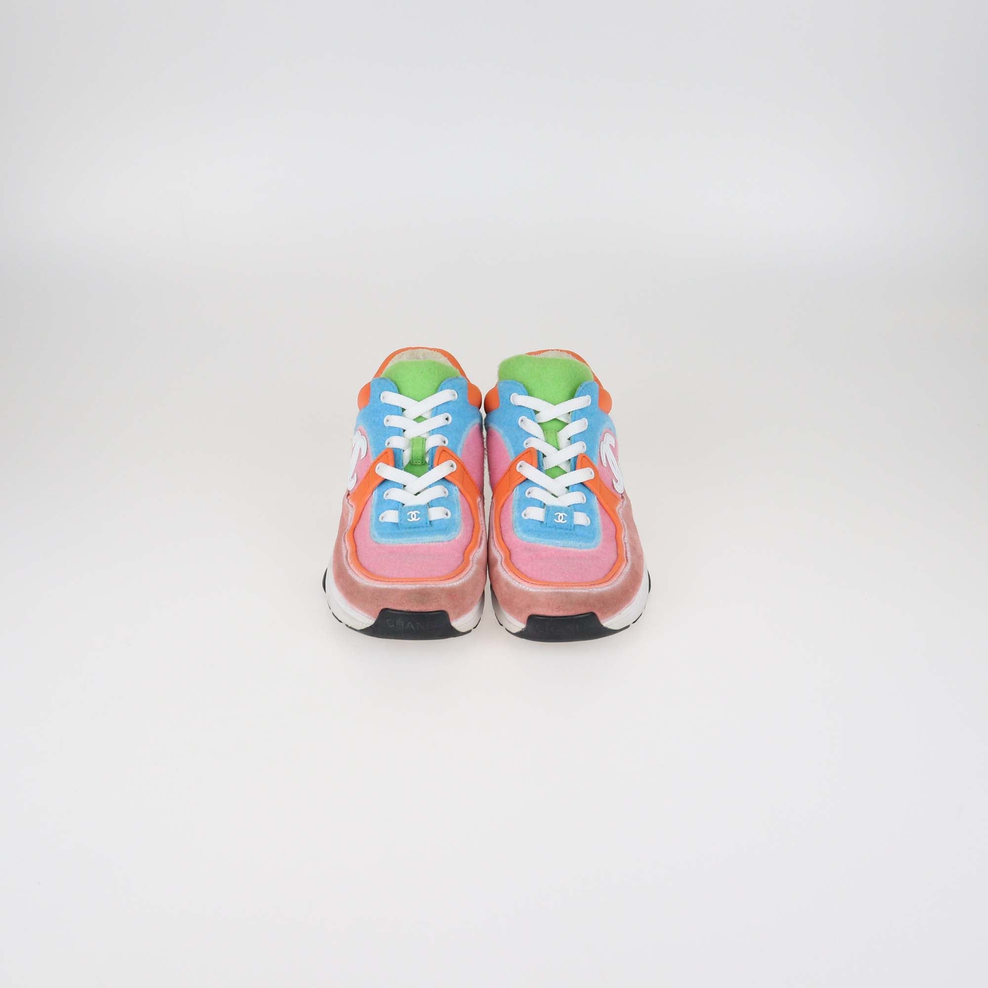 Chanel Multicolor Felt and Suede Trainer Low Top Sneaker