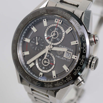 Tag Heuer Grey Dial Stainless Steel Ceramic Carrera Watch 43 mm