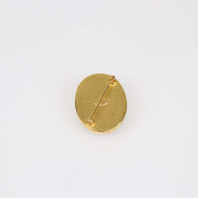 Chanel Gold/Black Vintage CC Brooch Womens Chanel 