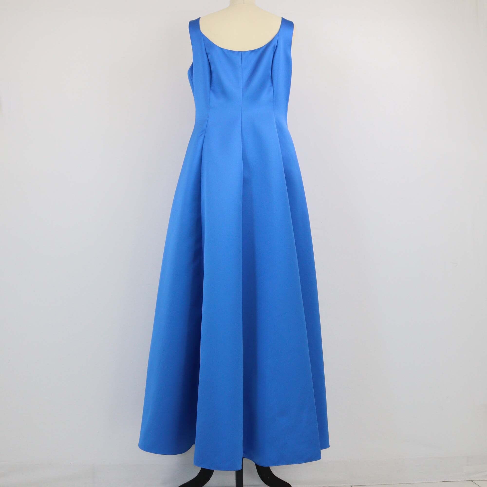 CH Carolina Herrera Blue Pleated Sleeveless Maxi Dress Womens CH Carolina Herrera 